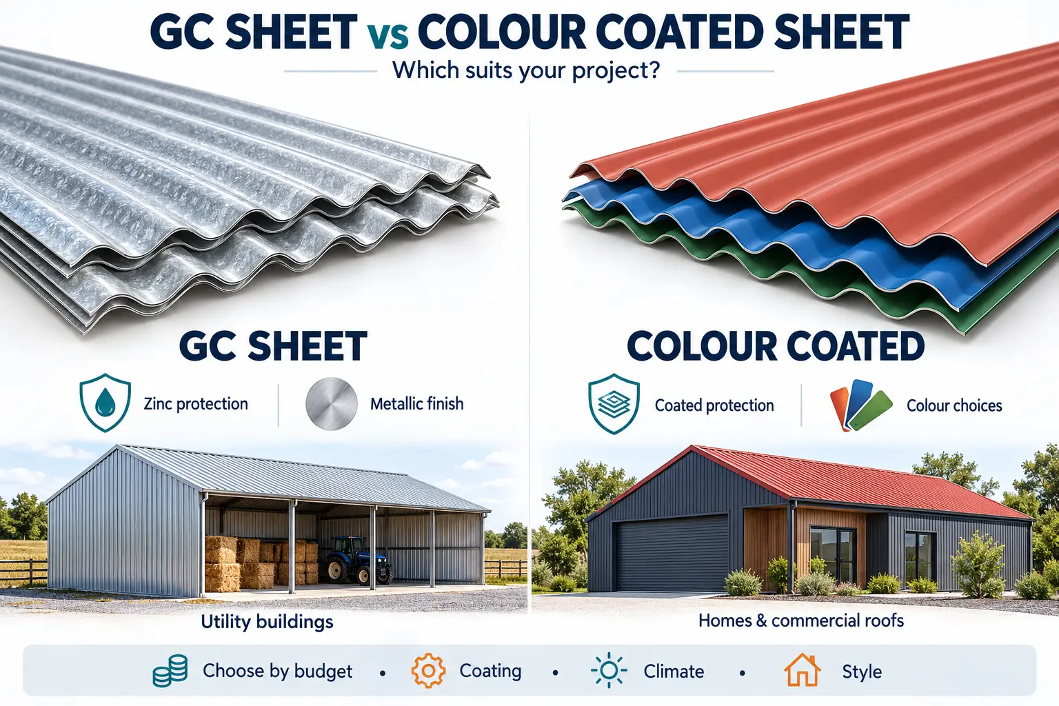 GC Sheet vs Colour Coated Sheet: Which Roofing Sheet Is Right for Your Project?
